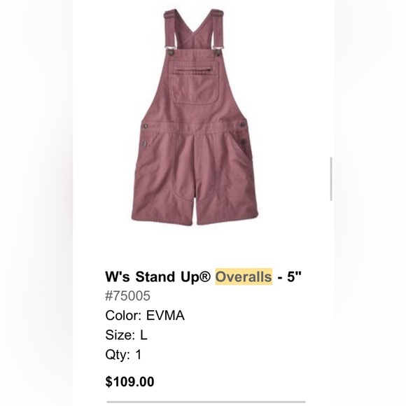 Patagonia Dusty Rose Overalls - Picture 3 of 3